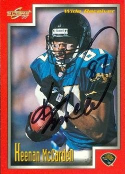 Keenan McCardell Autographed/Hand Signed Football Card (Jacksonville Jaguars) 1999 Score #131