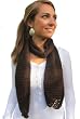 Handmade Pure Alpaca Natural Fiber Scarf - Crocheted Collection in Chocolate Delight - 100% Crocheted By Hand (Small Size/teens/women)