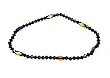 Anklet - A82 - Stretch - Swarovski (tm) Crystal and Fire Polished Glass Beads ~ Jet Black