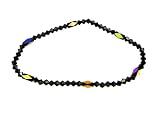 41rBQi3mOiL. SL160  Anklet   A82   Stretch   Swarovski (tm) Crystal and Fire Polished Glass Beads ~ Jet Black