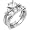 Sterling Silver Cubic Zirconia CZ Wedding Engagement Ring Set Sz 5
