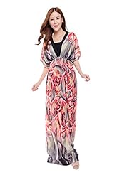 Plus Size V-neck Floral Print Polyester Short Sleeves Empire   Waistline Summer Maxi Dress 