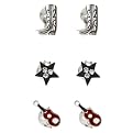 Kids? Sterling Silver Guitar, Boot And Star Earring Set