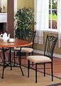 Set of 2 Black Metal Dining Chairs