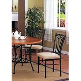 Set of 2 Black Metal Dining Chairs by AtHomeMart