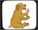 Mouse Pad with dessert, cream, cone, ice, pet, animal, licking, dog, snack
