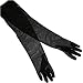 Women's Black Opera Length Satin Gloves