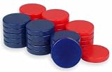 Backgammon Chips Red &amp; Blue - 1.25"