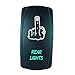 STVMotorsports Laser Backlit Green Rocker Switch Finger Rear Lights 20A 12V On/Off LED Light