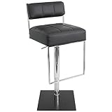 Gentry Black Leatherette and Chrome Bar or Counter Stool
