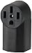 Eaton WD1212 50-Amp 3-Pole 4-Wire 125-Volt Surface Mount Range Power Receptacle, Black
