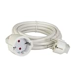 uniTEC 44542 Schuko-Verlängerung H05VV-F 3G 1, 5 mm², 5 m, weiß