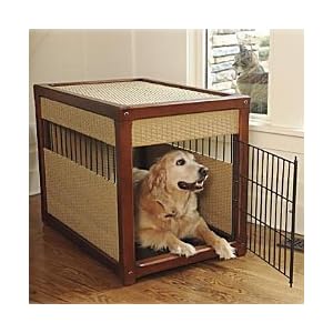 resin wicker dog crate