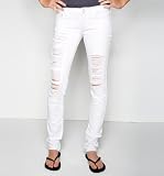Bullhead Hermosa Super Skinny Destroyed White Jeans