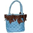 Large Bow Bucket Purse - Turquoise/Cappuccino