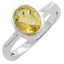 1 Ct Citrine 925 Sterling Silver Bezel Set Ring (Size 7)