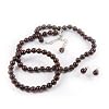 Dark Chocolate Satin-Finish 6mm Glass Pearl Necklace, Bracelet and Earrings Set by Margot Townsend