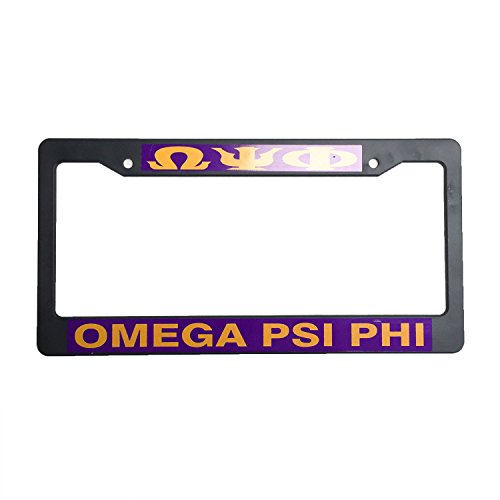 Omega Psi Phi Black Plastic License Plate Frame