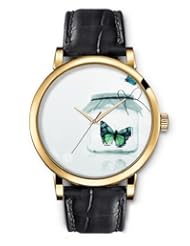 SPRAWL Aanalog Fashion Series Gold Ladies Watches of Genuine Black Leather Strap,Unique Wrist Watch for Women Girls Designed with Caught butterflies