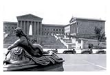 Statue in Front of Philadelphia Museum of Art 12x18 Giclee on canvas