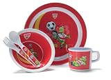 Brauns 236 VfB Stuttgart Fritzle Frühstücks-Set Melamin, 22 x 22 x 8, rot-weiss