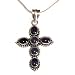 Womens Pendant with Chain Sterling Silver Amethyst Jewelry 2 inches