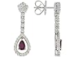18K White Gold Ruby and Diamond Earrings