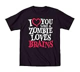 I (Heart) You Like Zombie Loves Brains Funny - Toddler T-Shirt - Black - 4T