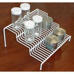 Three Tier Spice Rack (White) (10 3/4"W x 9 1/4"D x 5"H)