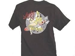 Lucky 13 Bombs Away Pin Up Girl Bombshell Mens T Shirt