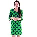 Mud Pie Womens Anderson Dress Diamond Pane Print, Green Navy