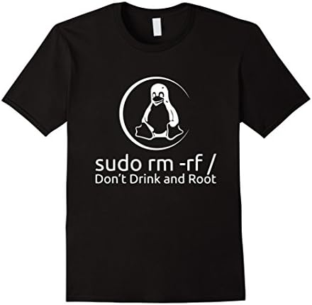 Men's Sudo rm Shirt Funny Linux System Administrator Tee Medium Black