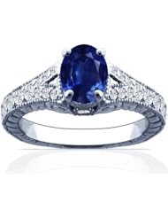 Platinum Oval Cut Blue Sapphire Fana Designer Ring (GIA Certificate)
