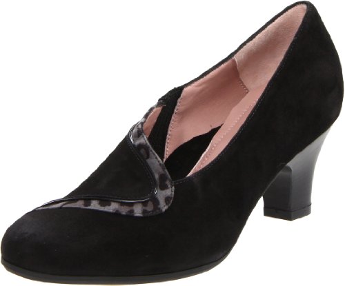 BeautiFeel Women's Gia Mary Jane Pump,Black/Grey Leopard Print Suede Combination,39 EU/8-8.5 M US
