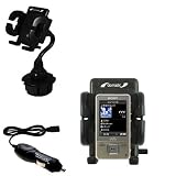 Sony Walkman NW-A828 Auto Cup Holder with Car Charger - Uses Gomadic TipExchange