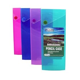 C-Line Biodegradable Slider Pencil Case, Assorted Colors, 05400