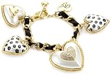 Betsey Johnson "Betsey's Dollhouse" Pearl Toggle Heart Charm Bracelet