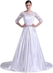 Strapless Satin Lace-Up Sequined  Dress with a Cathedral Train 