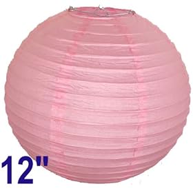 Hot Pink Chinese Japanese Paper Lantern Lamp 12 Diameter - Just Artifacts Brand by Just Artifacts