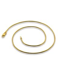 14K Gold Plated Sterling Silver Snake Chains 1.5mm (16", 18" 20" 22" 24" 30" Inch Lengths)