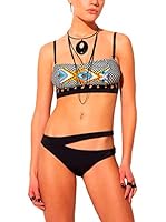 less is more Sujetador de Bikini (Negro / Amarillo)