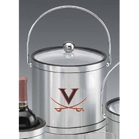 Kraftware 20764 Virginia 3 Quart Brushed Chrome Mylar Ice Bucket with Acrylic Cover by Kraftware