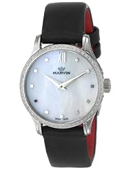 Marvin Womens M020.71.74.94 Malton Analog Display Swiss Quartz Black Watch