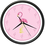 FLAMINGO ~Wall Clock~ pink flamingos kitchen decor gift