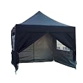 Quictent 3x3 Meter Black Pop Up Gazebo Canopy Silver-coated Waterproof With Sidewalls and Bag
