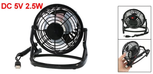 DC5V 2.5W Rotation PC Desktop USB Mini Cooling Fan w 1.25M Long Cable