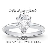0.65 CT PEAR SHAPE DIAMOND ENGAGEMENT RING H SI1