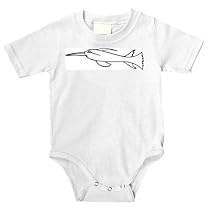 Onesie with aquatic, "black and white", animal, Mississippi, fish