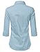 LA BASIC Womens 3/4 Sleeve Button Down Point Collared Shirts (S-3XL)