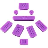 Insten&reg; 9-pieces Anti-dust Silicone Plug Cup Compatible With Apple&reg; MacBook&reg; Pro, Purple